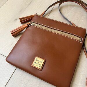 Dooney & Bourke Carmel Leather Double Zip Tassel Crossbody NWT D&B